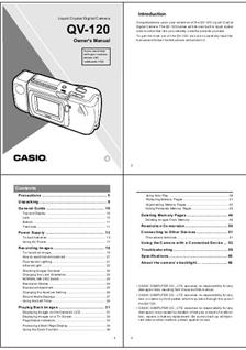 Casio QV 120 manual. Camera Instructions.